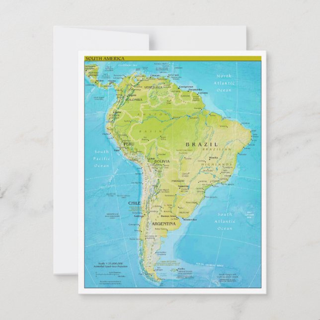 Geopolitical Regional Map of South America (Front)