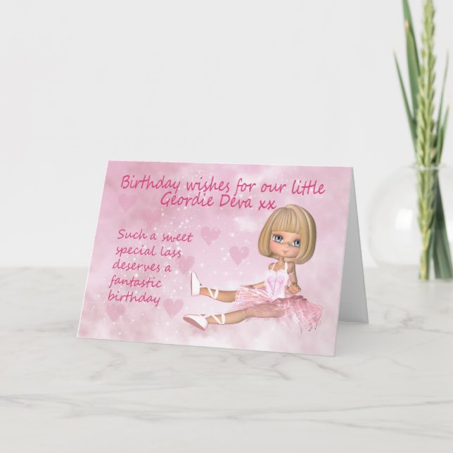Geordie Birthday Card - Sweet Little Deva (Front)