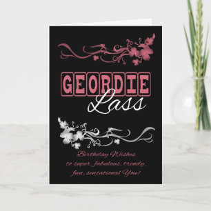 Geordie Lass Birthday Card with Blended Flowers
