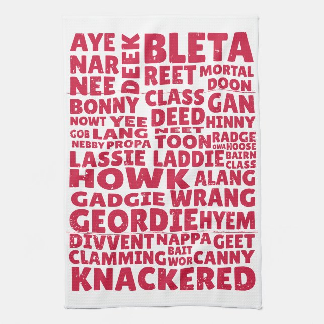 Geordie slang Northern English language Kitchen Towel (Vertical)