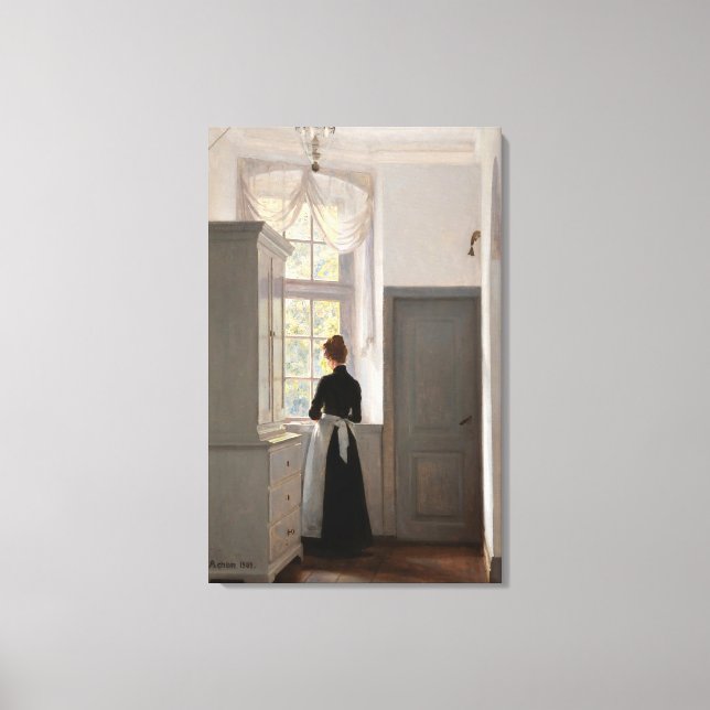 Georg Achen - The Dream Window in the Old Liselund Canvas Print (Front)