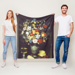Georg Flegel  Big piece of flowers (in niche)  Fleece Blanket