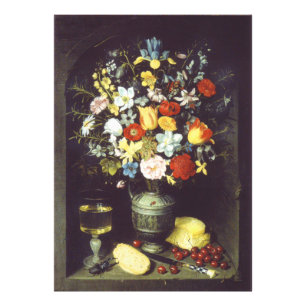 Georg Flegel  Big piece of flowers (in niche)  Photo Print