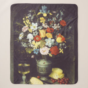 Georg Flegel  Big piece of flowers (in niche)  Sherpa Blanket