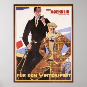 Georg Moehrlin Winter Sports Fashion Clothing Wear Poster