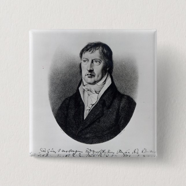 Georg Wilhelm Friedrich Hegel 2 Inch Square Button (Front)