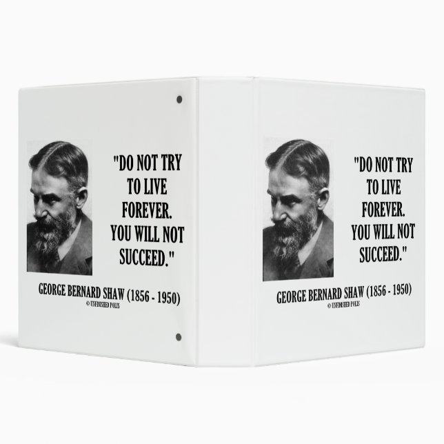 George B. Shaw Do Not Live Forever Not Succeed Binder (Background)