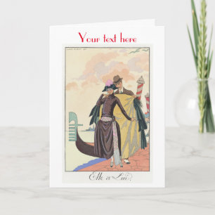 George Barbier Art déco Carte de remerciements mod