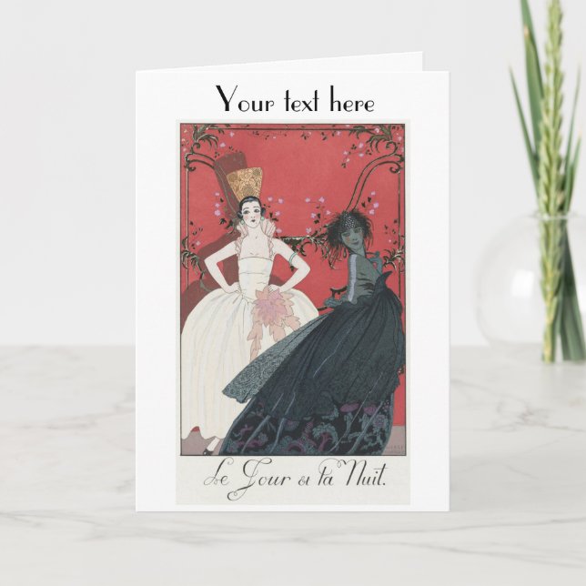 George Barbier Art déco Carte de remerciements mod (Devant)