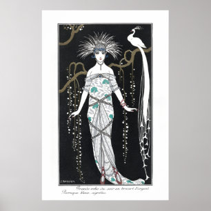 George barbier art deco nouveau costumes parisiens poster
