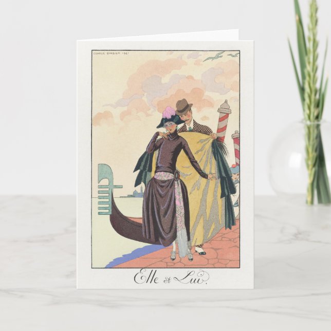 George Barbier, Carte de remerciements Art déco (Devant)