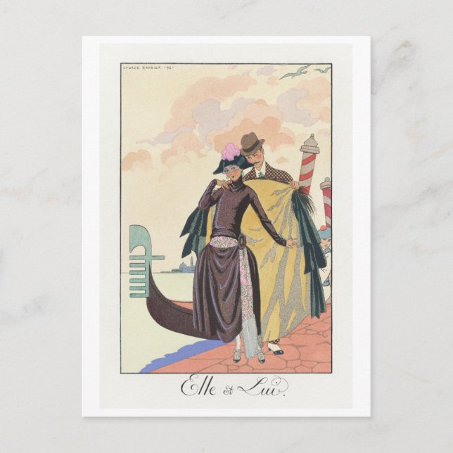 George Barbier, carte postale Art déco (Devant)