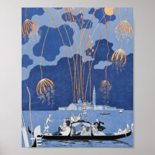 George Barbier Fireworks In Venice 1924 Poster