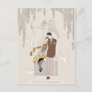 George Barbier L'Automne Autumn 1925 Lovers CC1226 Postcard