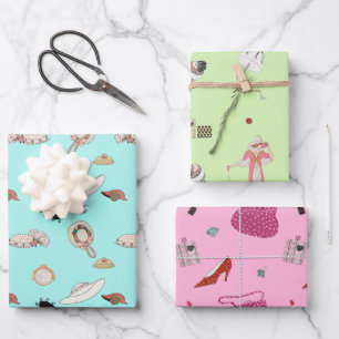 George Barbier Vintage Fashion Illustrations  Wrap Wrapping Paper Sheet