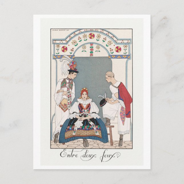 George Barbier Vintage Fashion Postcard (Front)