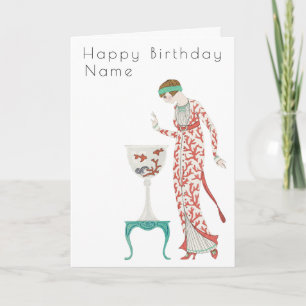 George Barbier Woman With Urn Art Deco Birthday Card