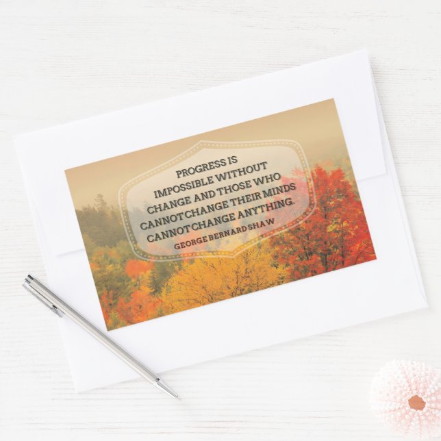George Bernard Shaw Inspirational Quote "Change" Sticker (Envelope)