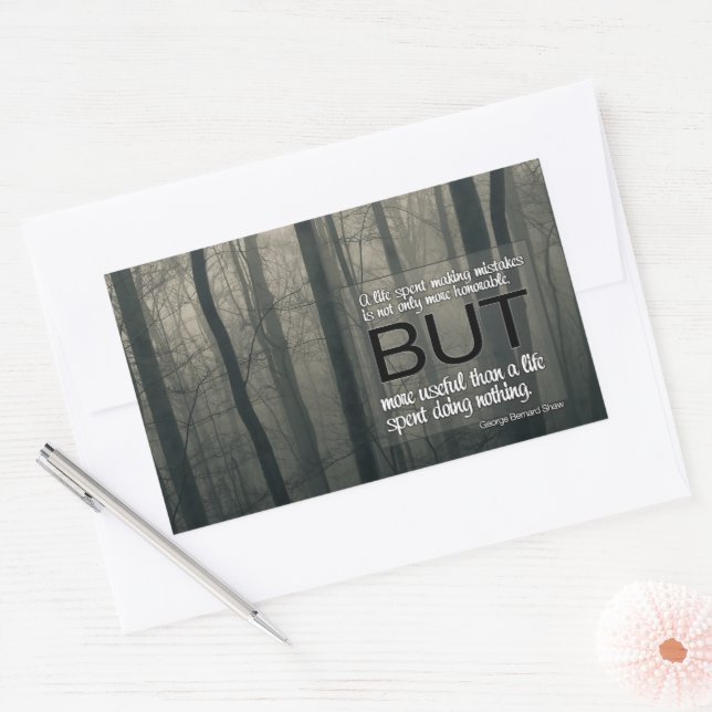 George Bernard Shaw Inspirational Quote "Mistakes" Sticker (Envelope)