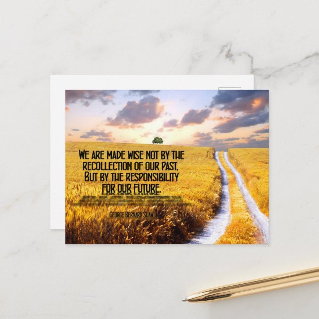 George Bernard Shaw Inspirational Quote "Wise" Postcard (Front/Back In Situ)