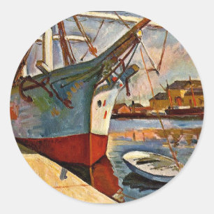 George Braques, Ship at Le Havre, Classic Round Sticker