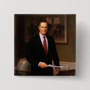 George Bush 2 Inch Square Button