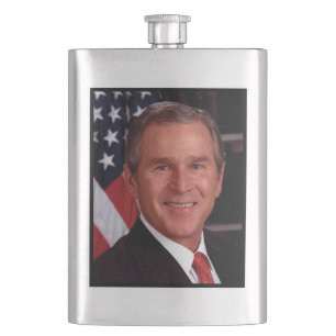 George Bush 43rd US American President Photo Hip Flask