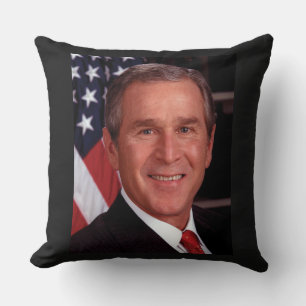 George Bush 43rd US American President Photo Throw Pillow
