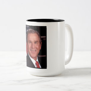 George Bush 43rd US American President Photo Two-Tone Coffee Mug