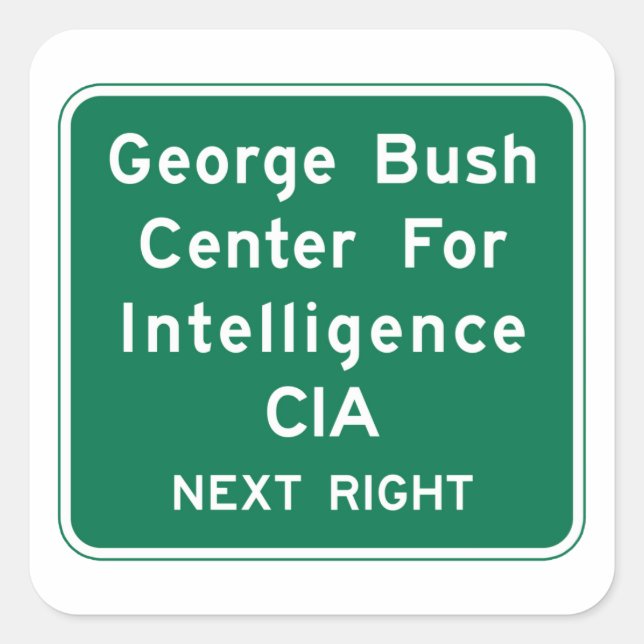 George Bush Centre, Road Sign, Virginia, USA Square Sticker (Front)