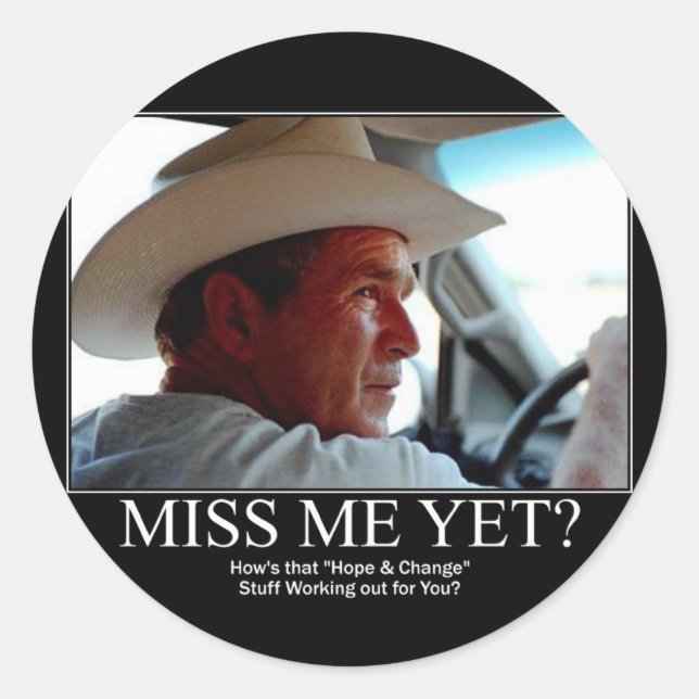 George Bush Classic Round Sticker (Front)