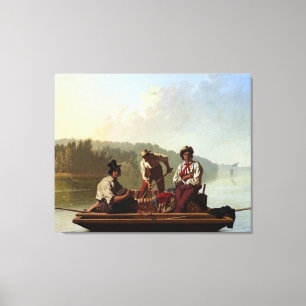 George Caleb Bingham Boatmen on the Missouri Canvas Print