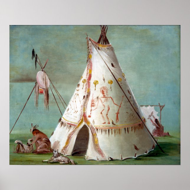 George Catlin Crow Lodge of Twenty-five Buffalo Poster (Front)