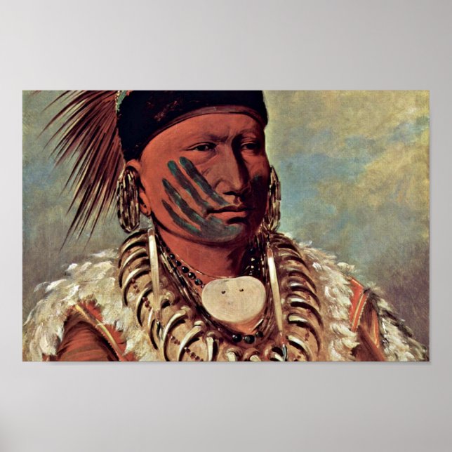 George Catlin - White Cloud Head of the Iowas Poster (Front)