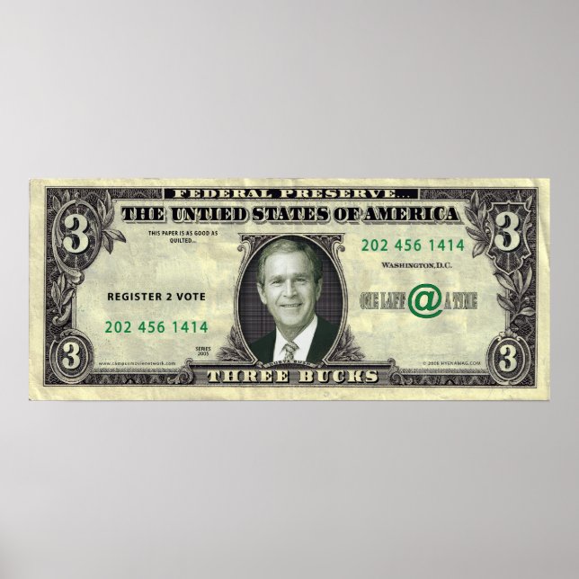 George Dubya Bush Poster de 3 $ (Devant)