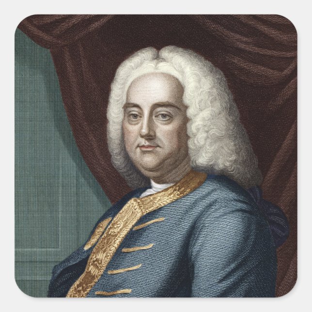 George Frederic Handel, engraved by Thomson Square Sticker (Front)