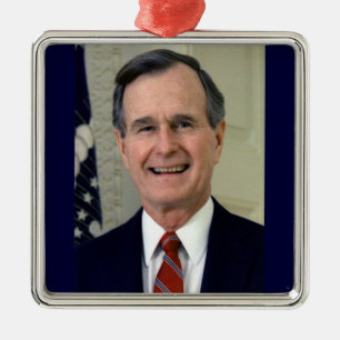 George H. W. Bush 41st President Metal Ornament