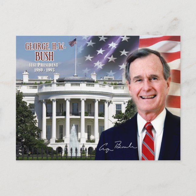 George H. W. Bush - 41st President of the U.S. Postcard (Front)