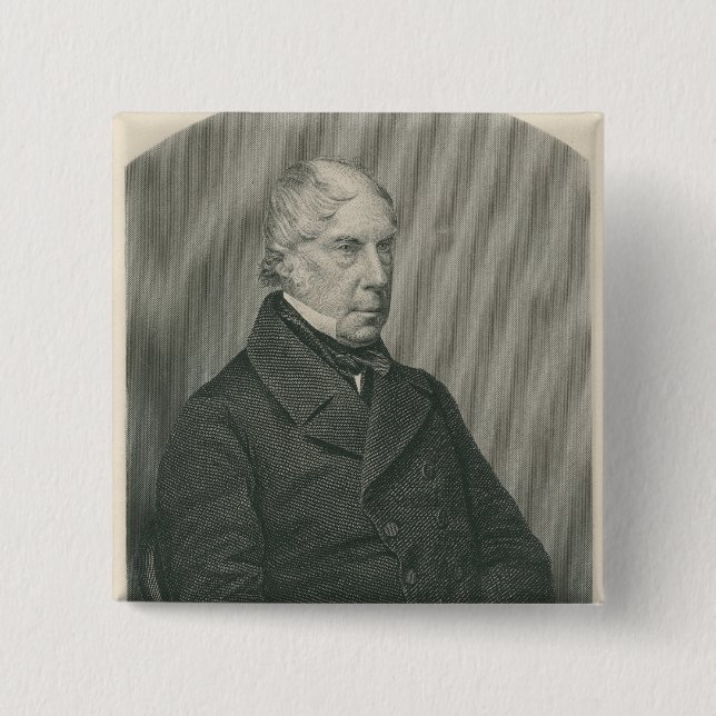 George Hamilton-Gordon, 4th Earl of Aberdeen 2 Inch Square Button (Front)