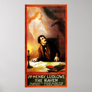 George Hazelton's The Raven Edgar Allan Poe  1908 Poster