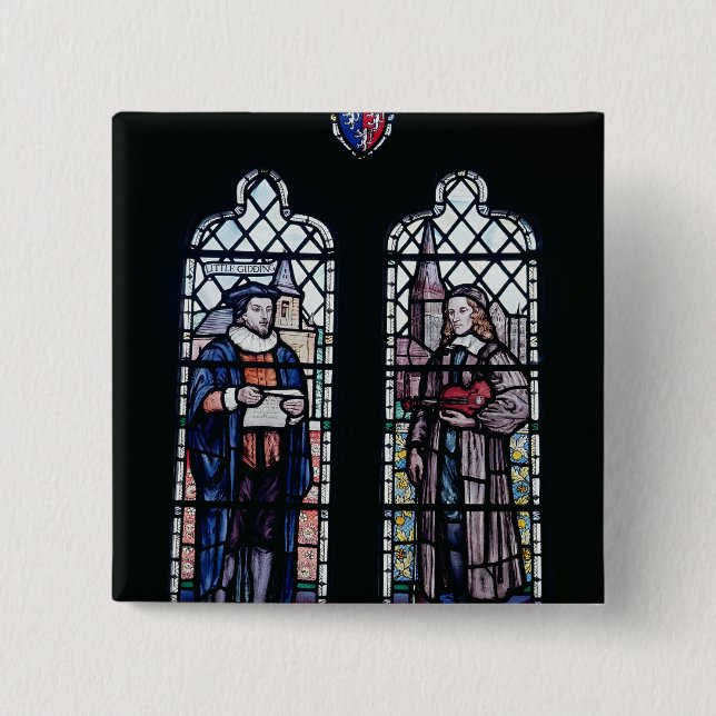 George Herbert and Nicholas Ferrar 2 Inch Square Button (Front)