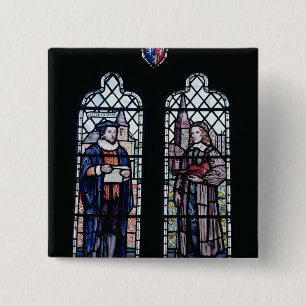 George Herbert and Nicholas Ferrar 2 Inch Square Button