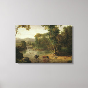 George Inness - Crossing the Ford Canvas Print