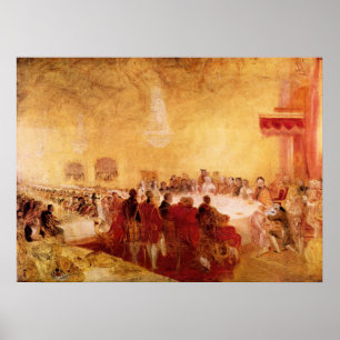 George IV at banquet in Edinburgh by Joseph Turner Poster