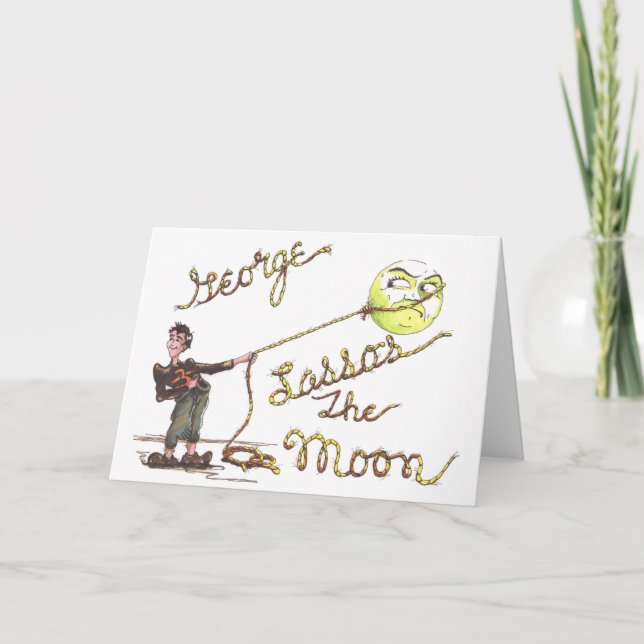George Lassos the Moon Christmas card (Front)