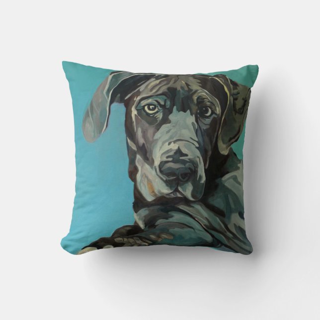 George le coussin de portrait de chien de great (Recto)