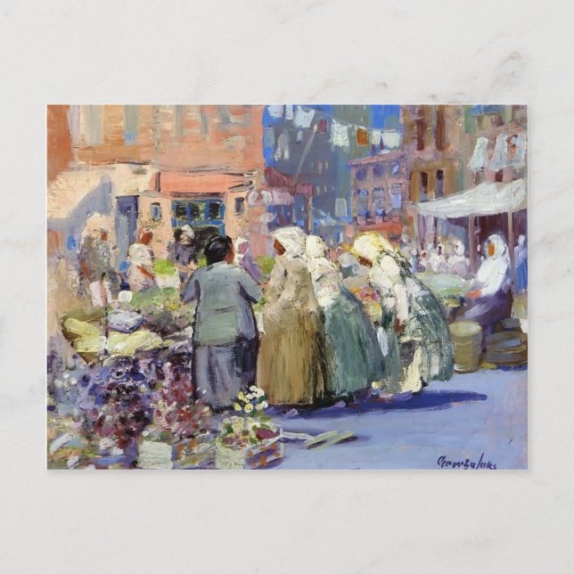 George Luks- Spring Morning, Houston & Streets Postcard (Front)