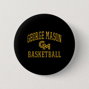 George Mason Patriots Sketll Screen Green 2 Inch Round Button