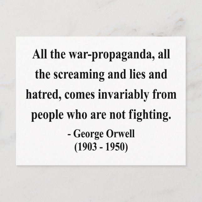 George Orwell Quote 6a Postcard (Front)