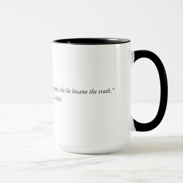George Orwell quote from 1984 Two Tone Coffee Mug. Mug (Right)